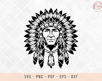 Indian chief, indian chief svg, indian chief png, indian chief head svg, american indian, american indian svg, svg, png, indian warrior, pod