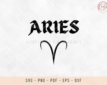 Aries Zodiac Sign SVG PNG: Horoscope Digital Files