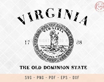 Virginia State Umriss SVG: US Zustand Dateien für Cricut, Laser, Shirts (digitaler Download)