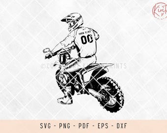 Dirt Bike Motocross Rider SVG: Laser Cut Files, Cricut (Digital Download)
