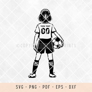 Customize soccer player svg, soccer, soccer svg, soccer girl, png, clipart, svg files for laser, svg files for shirts, svg files for cricut