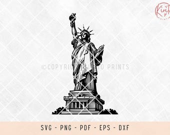 Statue of Liberty SVG PNG: Lady Liberty Outline (Digital Download)