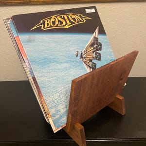 Wood Vinyl Record Stand: Folding Album Display Shelf