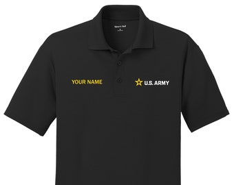 Army performance Polo shirt. High quality U.S. Army personalized performance polo golf shirt.