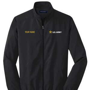Army enlisted black windbreaker discount