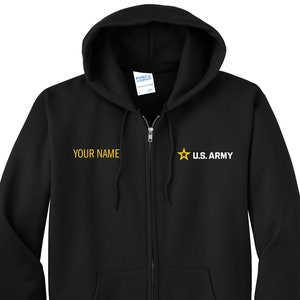 Personalisierte Army Zip Hoodie.  Bundeswehr Hoodie. Eingetragener Army Zip Hoodie.