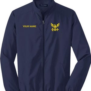 Personalized US Navy lightweight jacket, windbreaker.