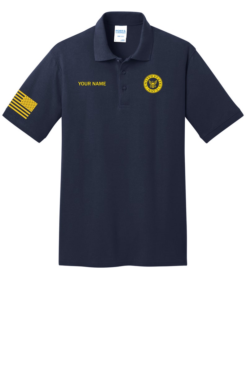 U.S. Navy personalized polo golf shirt. Military golf shirt. Etsy