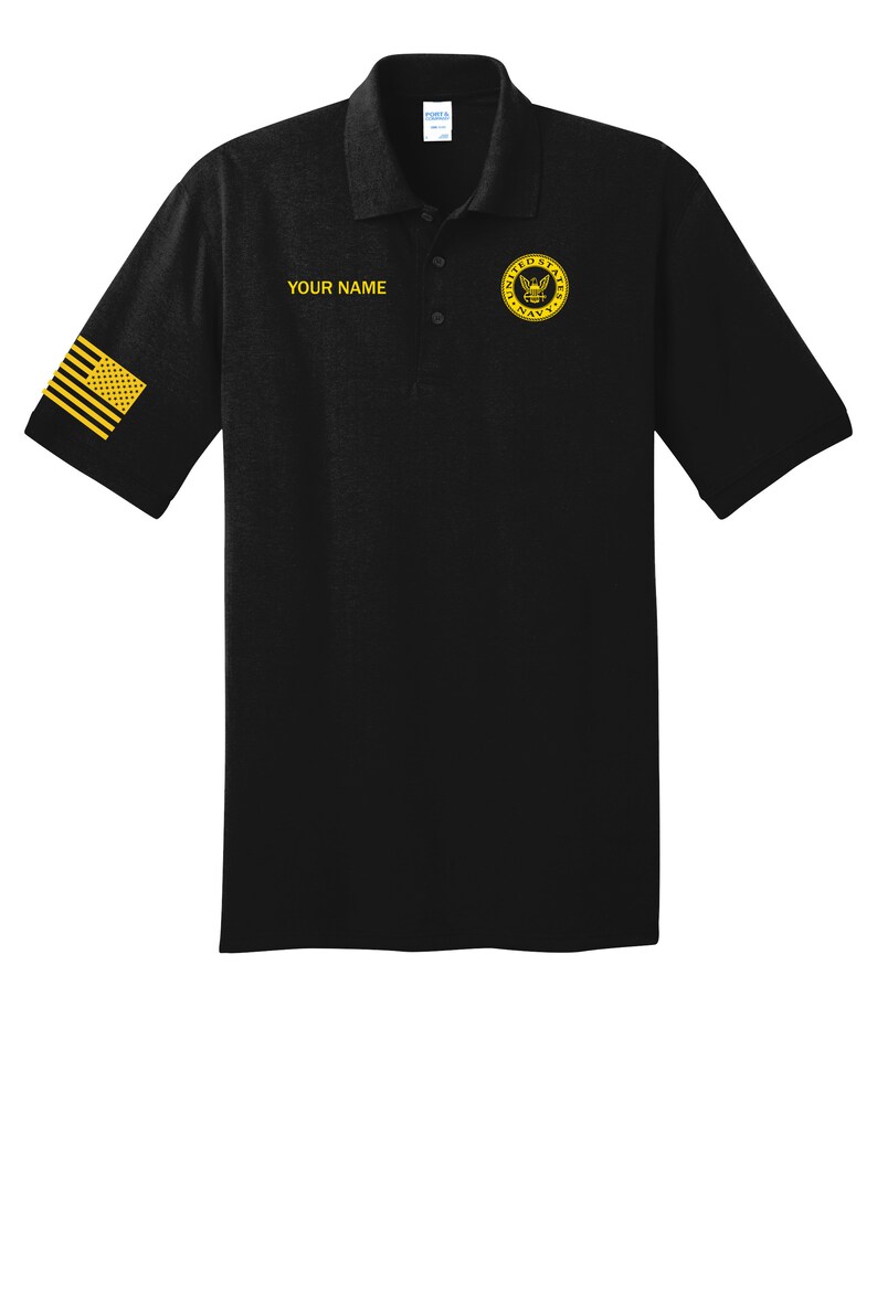 U.S. Navy personalized polo golf shirt. Military golf shirt. Etsy