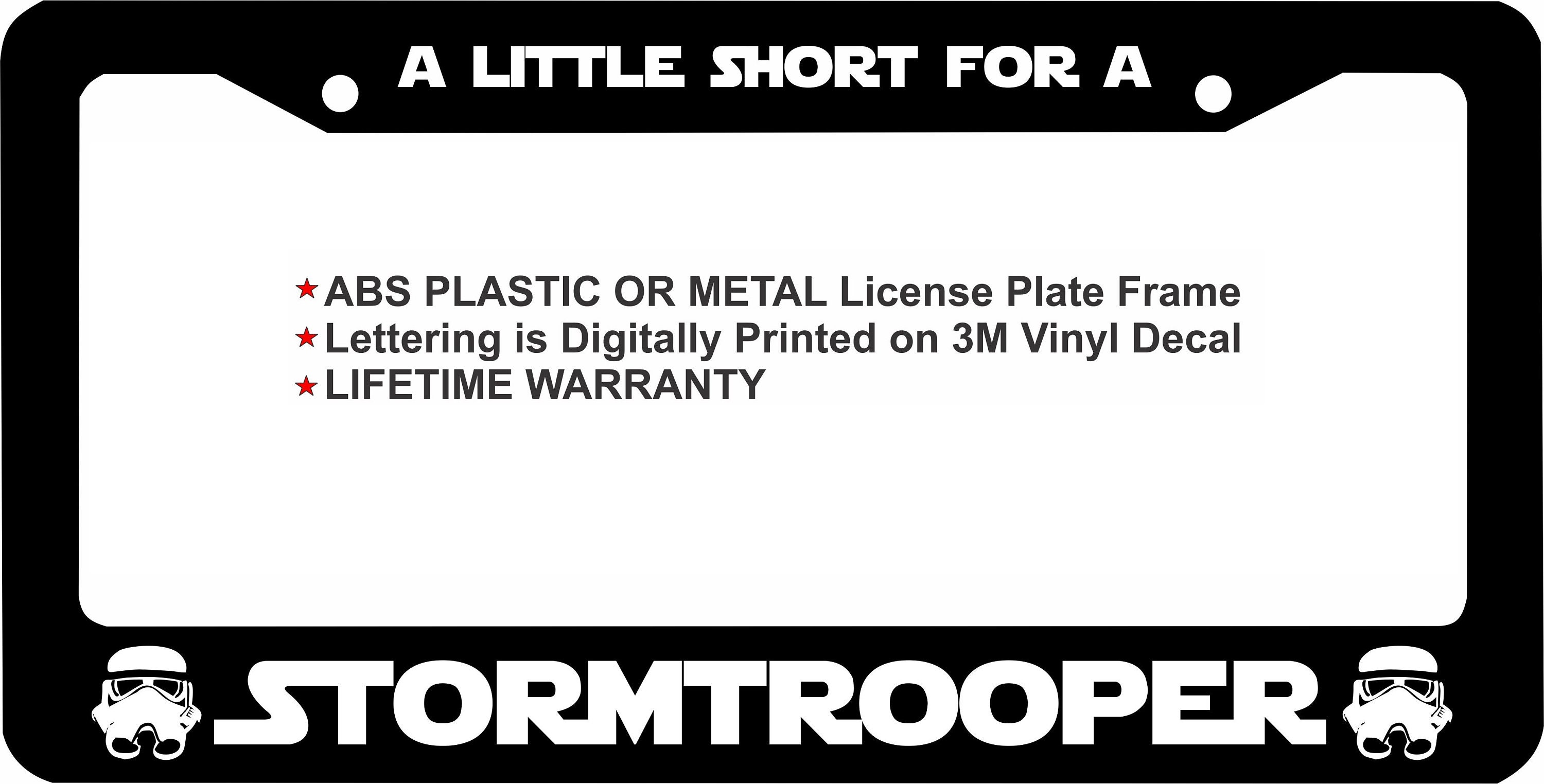 Stormtrooper Academy School Of..Star Wars Glossy Black License Plate Frame Caps