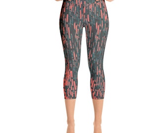 Coral Rain Yoga Capri Leggings