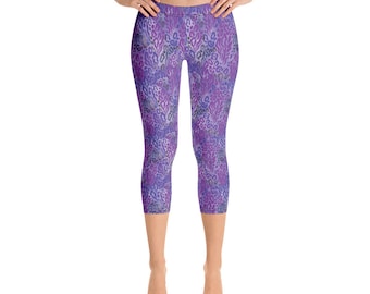Meow Wow! Vibrant Purple Capri Leggings