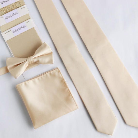 champagne satin tie