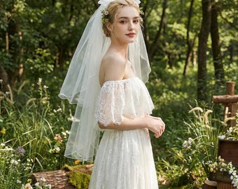 Velo da sposa In Heaven Match con fiocco / Tulle morbido con perle luminose / Velo corto con clip / Disponibile in bianco e nero / Accessorio per capelli da sposa