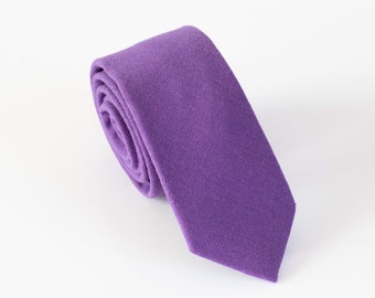 Wisteria Cotton Necktie For Men, Men’s Skinny Tie, Groomsmen Necktie, Gifts For Him, Wedding Gift