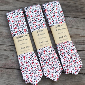 White Floral Skinny Ties, Wedding Ties Skinny Ivory, Groomsmen Gift, Tie For Man, Wedding Plan, Father&#39;s Tie