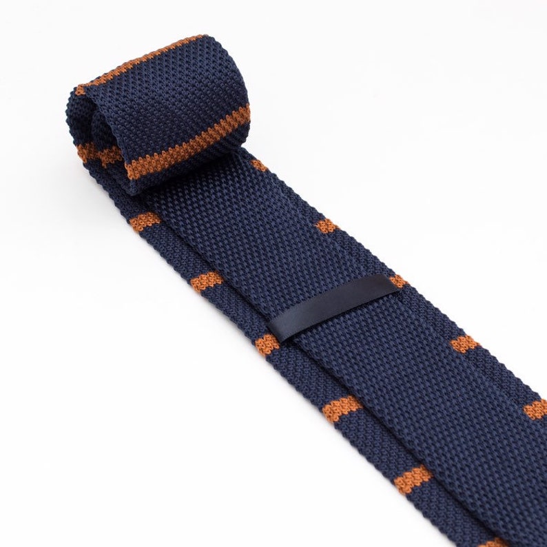 Groomsmen Neck Ties Navy brown Stripe Ties Knitting Necktie On Wedding Day Ties For layer Ties For Teacher Gifts For Him