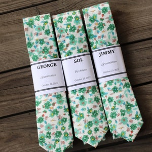 Juniper Floral Tie, Juniper Bow Tie, Juniper Pocket Square, Juniper Dress Necktie For Man, Mans Tie For Wedding, On Wedding Day