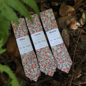 Dusty Rose Floral Tie Skinny, Wedding Floral Tie, Tie For Man, Wedding Dress Tie, Men&#39;s Cufflinks, Father Gift, Wedding Gift