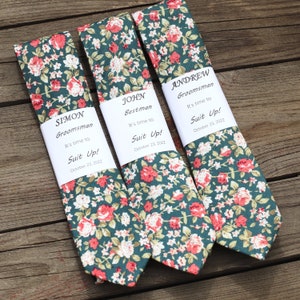 Gem Floral Neck Ties For Man On Wedding Day, Gem Floral Skinny Ties  For Groomsmen, Mens Ties For Matching Davds Bridal