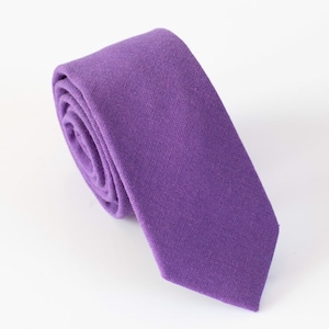 Wisteria Cotton Necktie For Men, Men’s Skinny Tie, Groomsmen Necktie, Gifts For Him, Wedding Gift