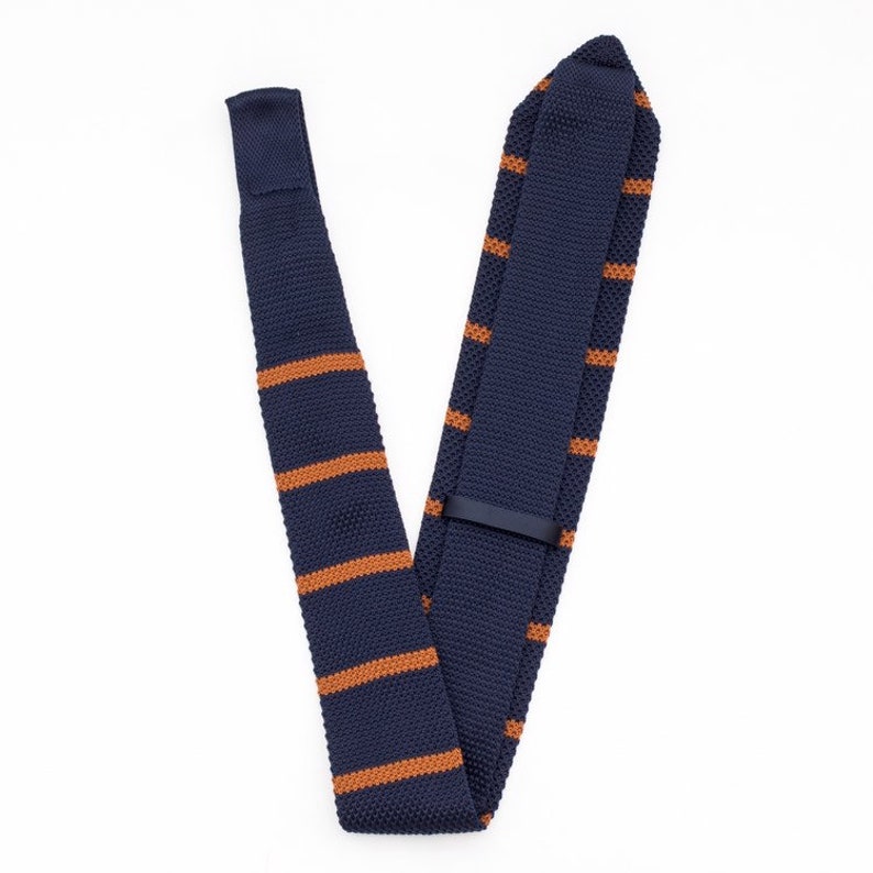 Groomsmen Neck Ties Navy brown Stripe Ties Knitting Necktie On Wedding Day Ties For layer Ties For Teacher Gifts For Him