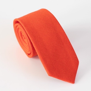 Burnt Orange Cotton Skinny Tie, Man Tie For Wedding, Sienna Skinny Tie, David Bridal Dress Tie Sienna, Groomsmen Tie Gift