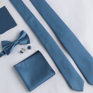 Msteelblue Tie, Wedding Dress Tie, Skinny Men&#39;s Wedding Tie, Groomsmen Tie, Groom Tie, Wedding Gift, Hand Made, Personalization