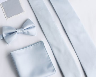 Corbata azul susurro, corbata de vestido de novia, corbata de boda para hombres flacos, corbata de padrinos, corbata de novio, regalo de bodas, hecho a mano, personalización