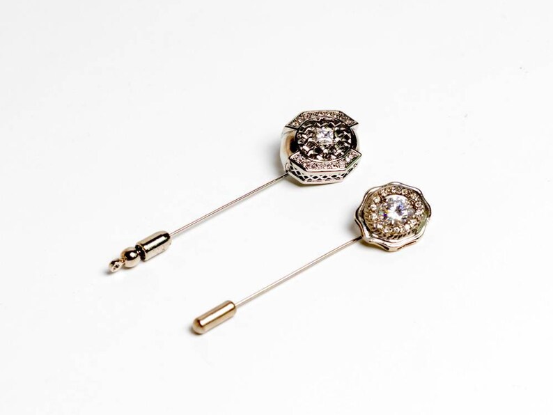 Mens Lapel Pin For Wedding Silver Plate Mens Lapel Pin For Etsy