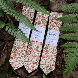 Rust Floral Tie, Rust Bow Tie, Rust Pocket Square, Rust Dress Necktie ...