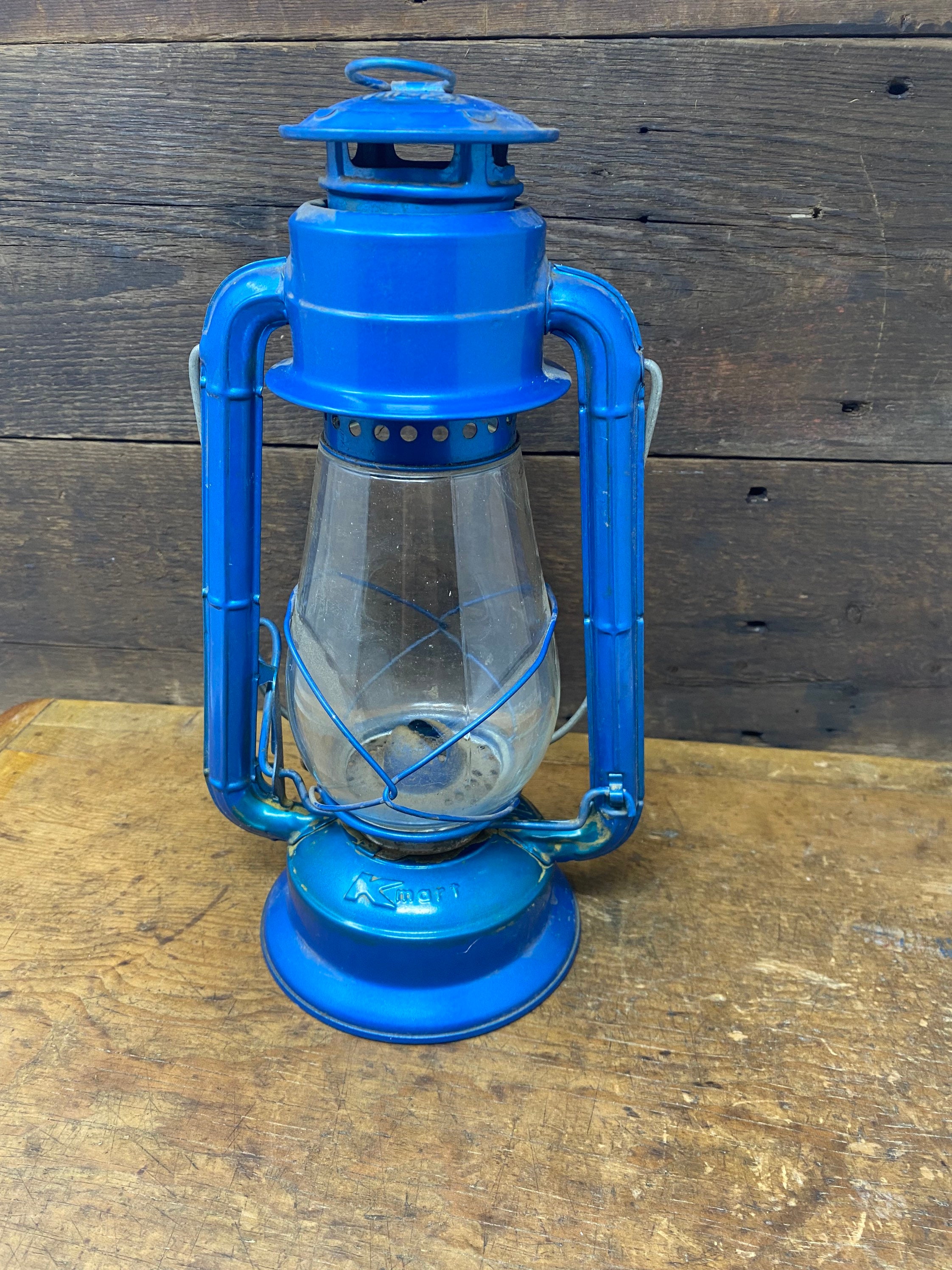 Vintage Dietz blue advertising Kmart lantern / barn decor / kerosene