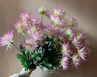 Real touch Latex white and pink variated Artificial Chrysanthemum stem
