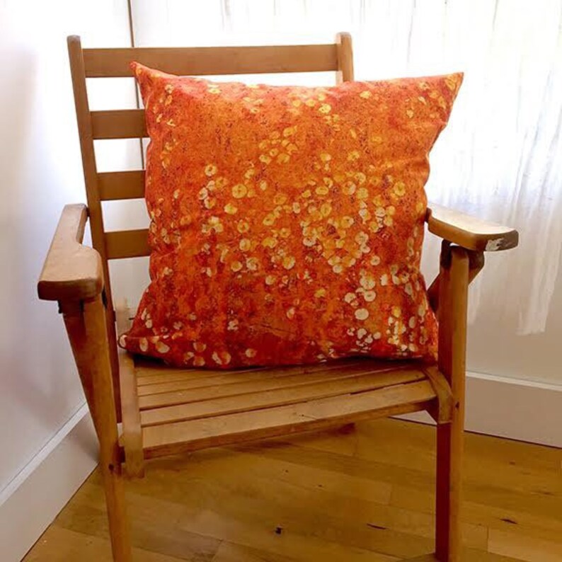 Rust in Bloom 1 Silk Pillow Cover. Etsy