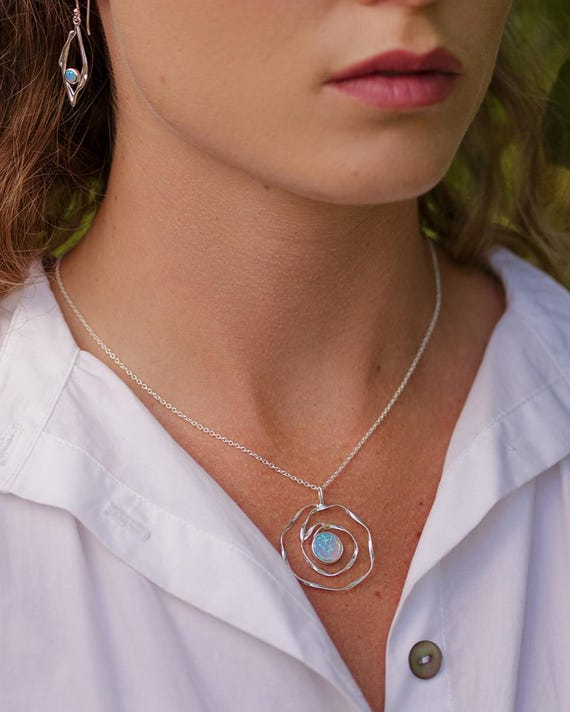 Collana Cornetto Blu Argento 925 Regalo Portafortuna Uomo Donna