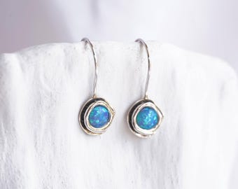 Orecchini Pendenti A Sfere Di Opale Andino 12mm E Argento 925 Rodiato - Foto 10