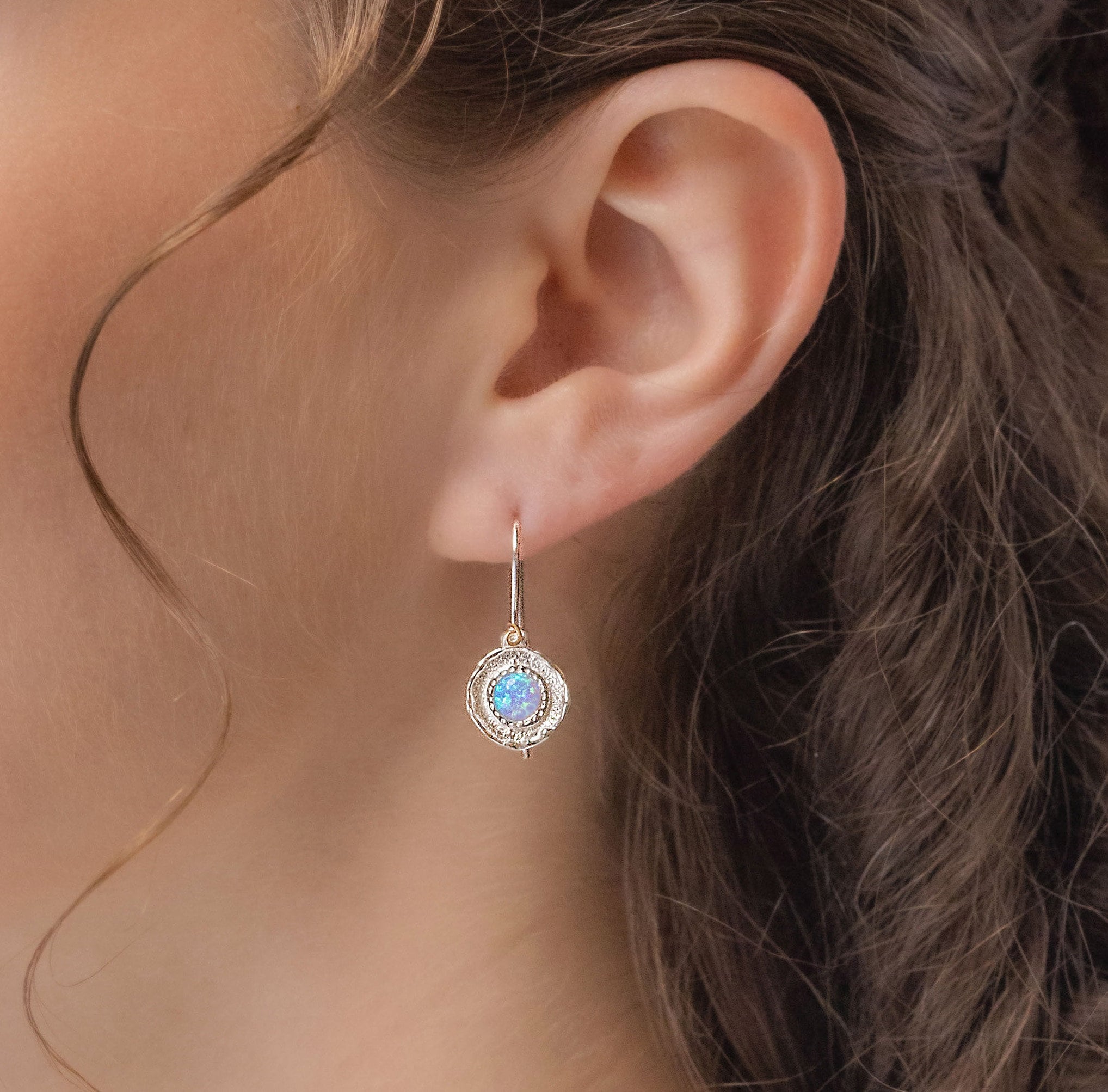 Orecchini pendenti in argento sterling con acquamarina, pietra preziosa blu naturale, classici boho, pietra portafortuna di marzo, regalo per la festa della mamma 4946 - Italia