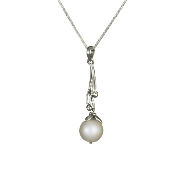 Sterling Silver Pearl Pendant, Art Nouveau Necklace, Wedding Jewellery, Pearl Wedding Jewellery, Pearl Jewellery, Elegant Necklace