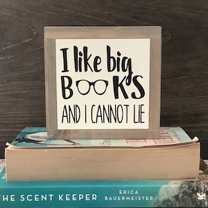 I Like Big Books Sign, Book Addict Gift, Bookshelf Decor, Librarian Present, Book Lover Birthday Gift, Birthday Gift for a Reader, Book Gift