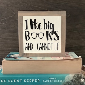 I Like Big Books Sign, Book Addict Gift, Bookshelf Decor, Librarian Present, Book Lover Birthday Gift, Birthday Gift for a Reader, Book Gift