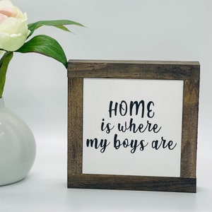 Home With Boys Sign, Boy Mom Home Decor, Gift For Her, Housewarming Gift, Gift for Boy Mom, New Baby Boys Sign, Boy Mom Birthday Gift