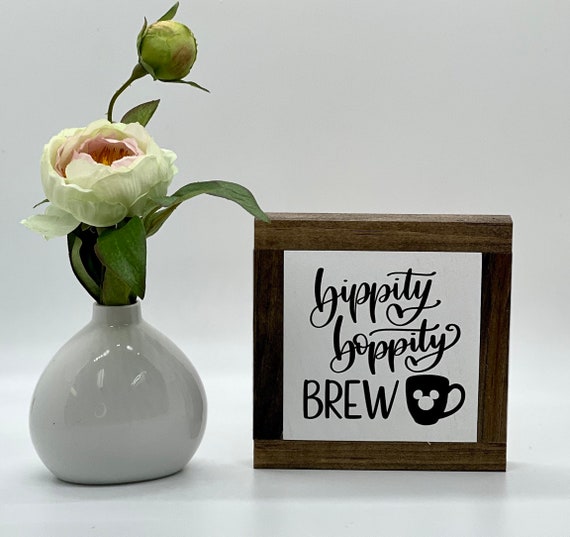 Bippity Boppity Sign, Coffee Lover Gift, Disney Lover Gift, Kitchen Home Decor, Disney Kitchen Must, Small Wood Sign, Bog Road Designs
