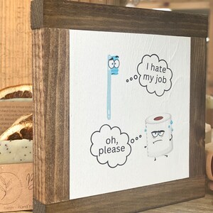 Toilet Paper Sign, Bathroom Comic, Children's Bathroom Sign, Office