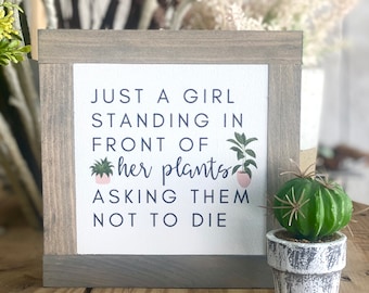 Crazy Plant Lady Sign, Plant Lover Birthday Sign, Plant Lady Decor, Small Wood Signs, Office Decor, Plant Decor Gift, Bog Road Designs