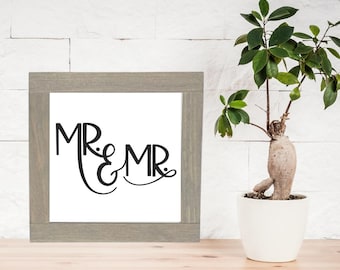 Mr & Mr Wood Sign, Same Sex Wedding Gift, Bridal Shower Gift, Master Bedroom Decor, Gift for Spouse, Romantic Gift, Valentine's Day Decor