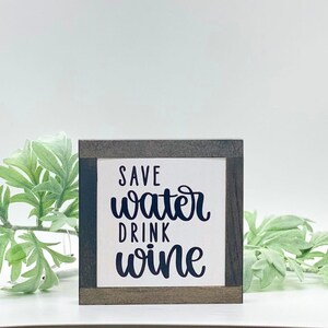 Save Water Drink Wine Sign, Wine Lover Sign, Drink Station Sign, Bar Cart Decor, Gift For Bestie, Wine Home Decor, Wine Enthusiast Gift