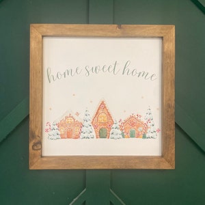 Gingerbread Home Sign, Christmas Mantle, Large Holiday Sign, Winter Wood Sign, Winter Kitchen Decor, Gingerbread Home Sign, Christmas Cookie