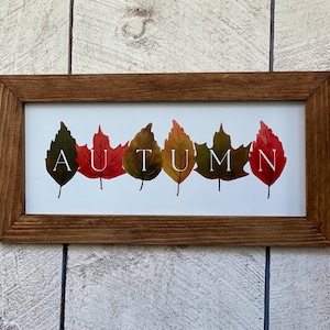 Autumn Leaf Wood Sign Colorful Leaves Sign Fall Home Decor Pumpkin Autumn Sign Fall Season Wood Sign Living Room Hanging Harvest Home Decor