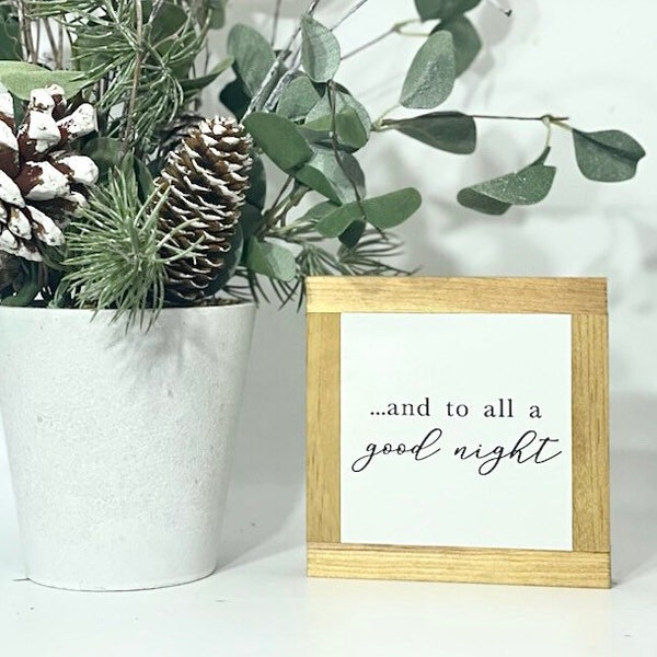 To All A Good Night Sign, Christmas Tiered Tray, Winter Home Decor, XMas Sign, Tiered Tray Decor, Night Before Christmas, Bog Road Designs