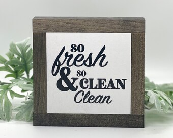 Fresh & Clean Sign, Bathroom Home Decor, Restroom Sign, Kids Bathroom, Funny Bathroom Gift, Neutral Nursery Bathroom Wall Art, Bathroom Gift